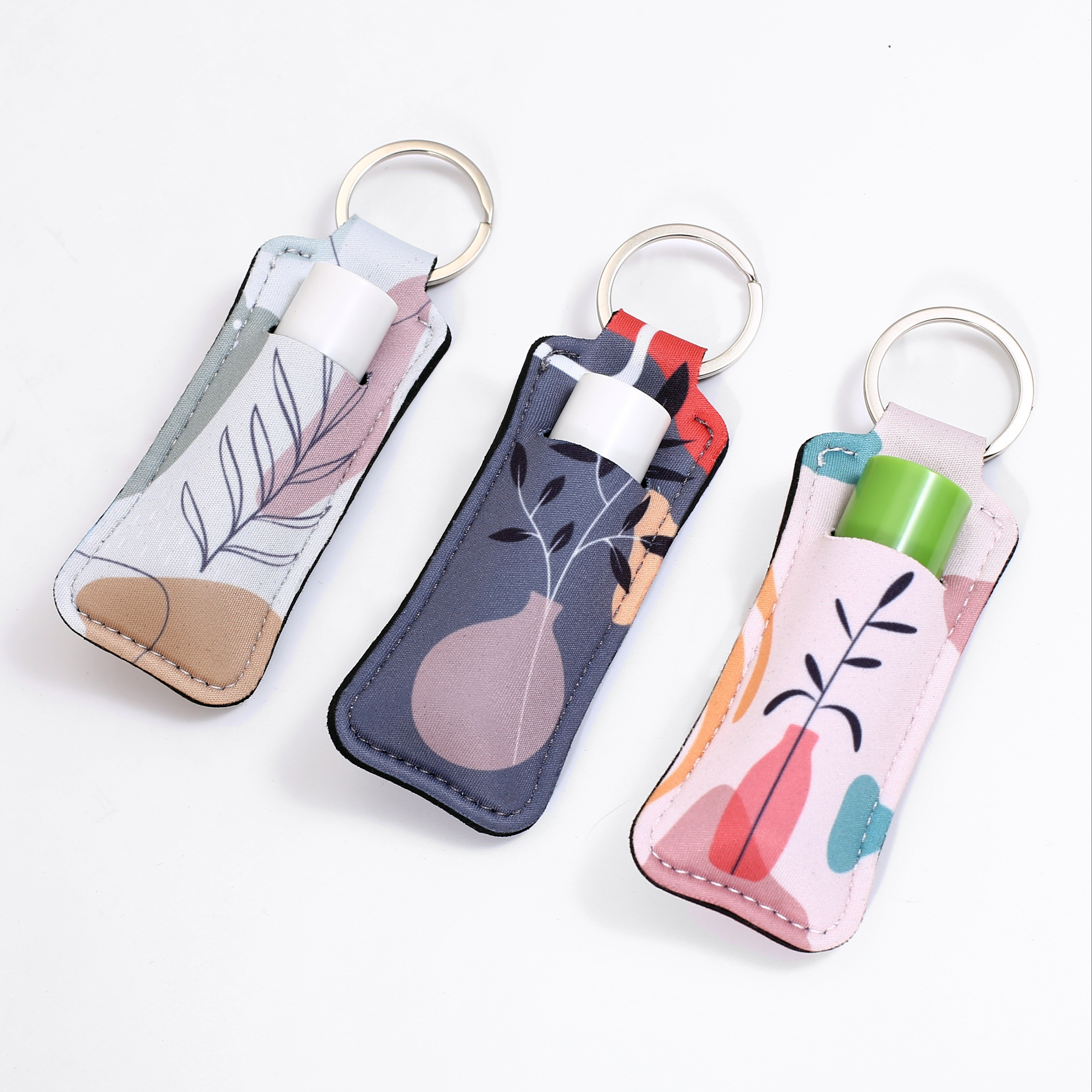 Lipstick Sleeves Holder Keychain Marble Tight-Knit Elastic Lipstick Pouch Portable Travel Accessory for Women Girls Gifts,Temu
