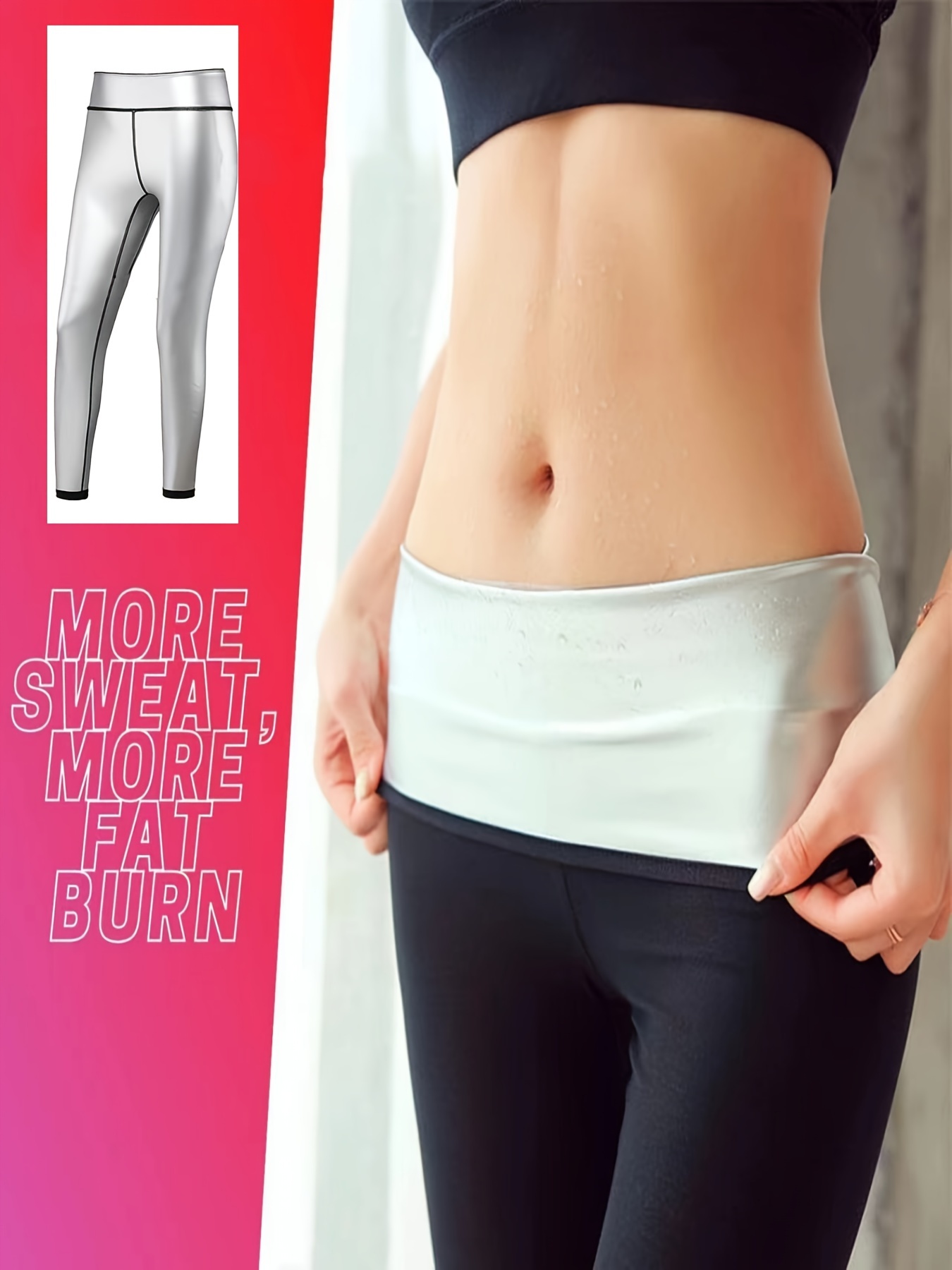 Women's Sauna Pants High Waist Hot Thermo Sweat Workout - Temu