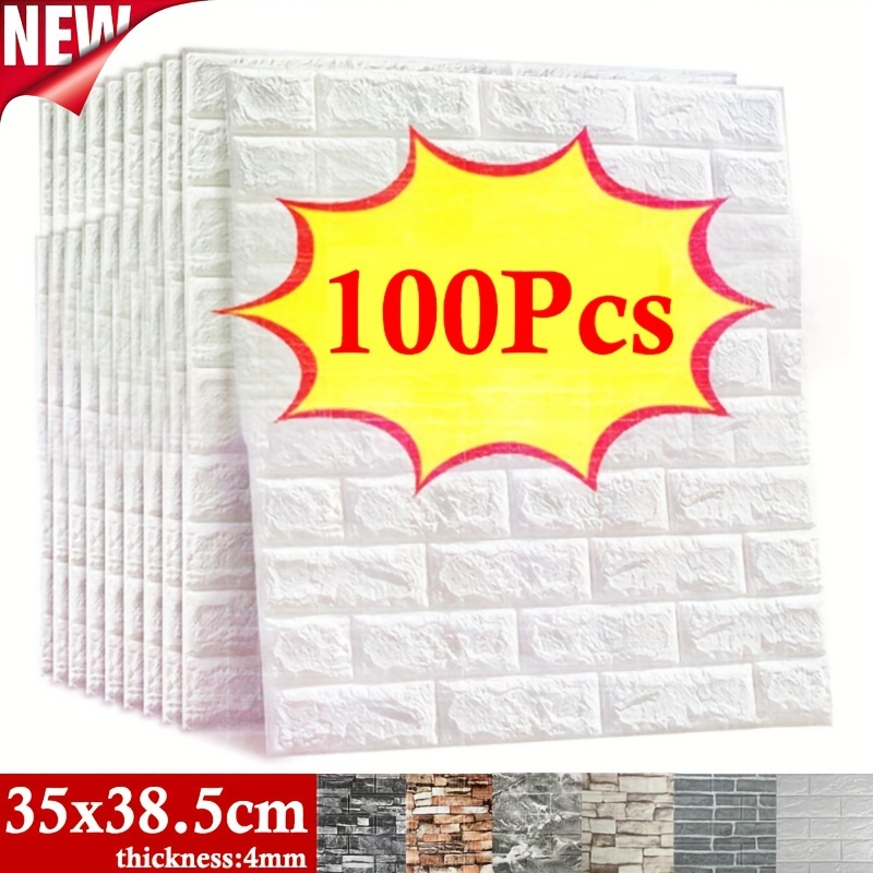 Value Pack 60 Pezzi 3d Wall Brick Stickers Carta Parati In - Temu Italy