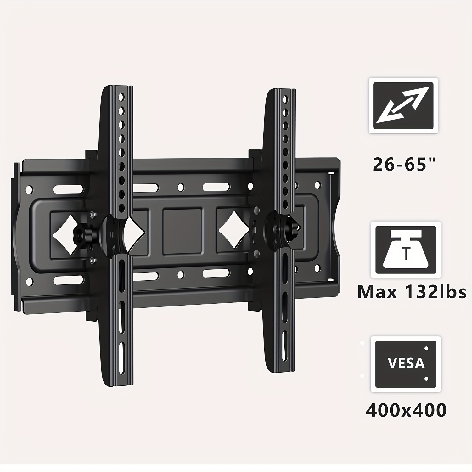 VIVO Soporte de pared individual de aluminio premium para pantallas de 23 a  55 pulgadas, brazo ajustable, se adapta hasta VESA 400 x 400, negro