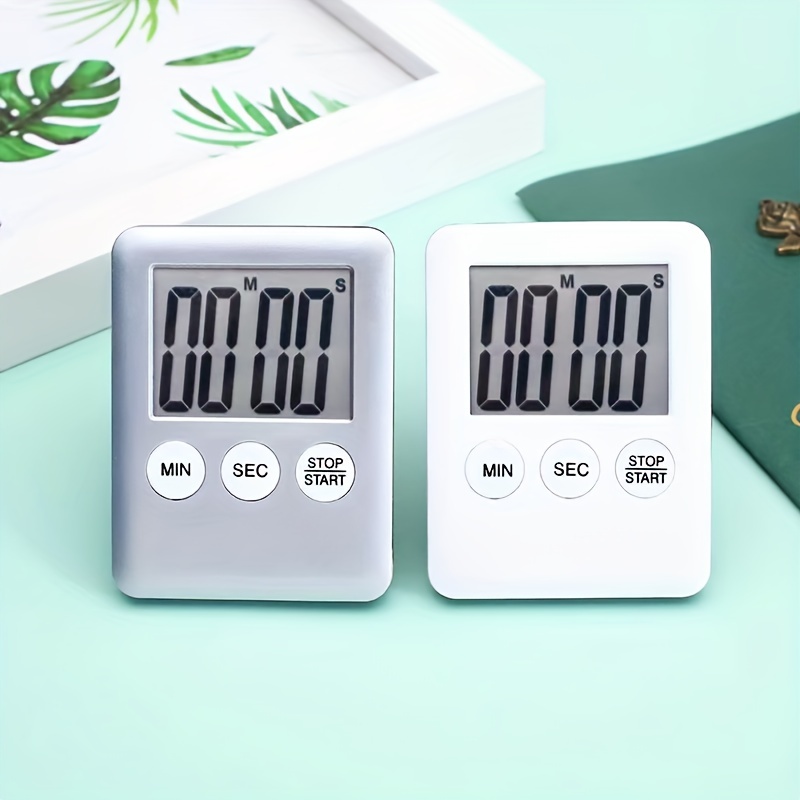Digital Screen White Mechanical Timer Game Count Down Alarm Kitchen Timer  Cooking Tool 60Min Temporizador Clock Office Meeting