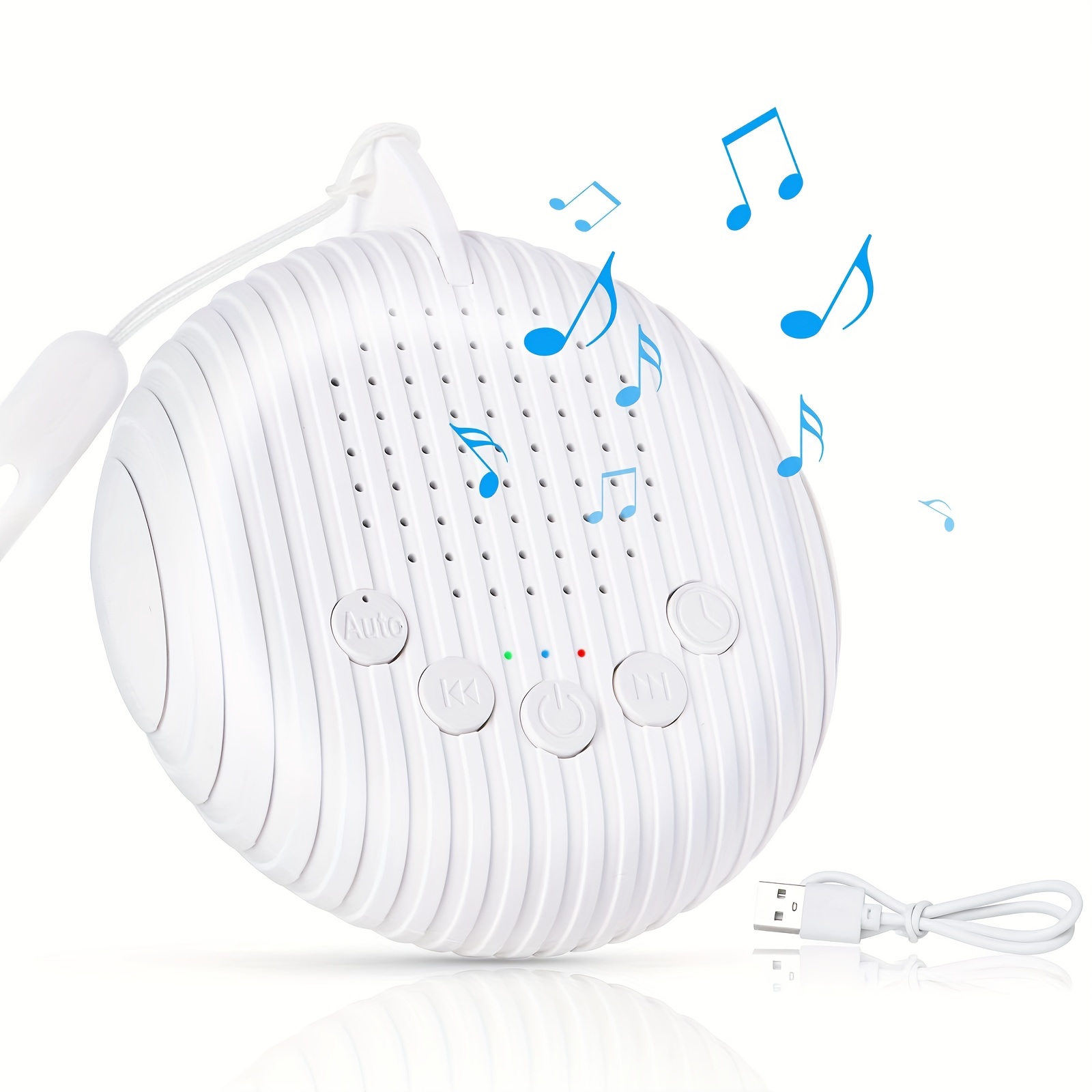 Machine à bruit blanc - Machine à bruit blanc avec 30 sons naturels  apaisants, 30 niveaux de volume, lumière, 3 fonctions de mémoire, machine à  bruit alimentée par AC ou USB, machine