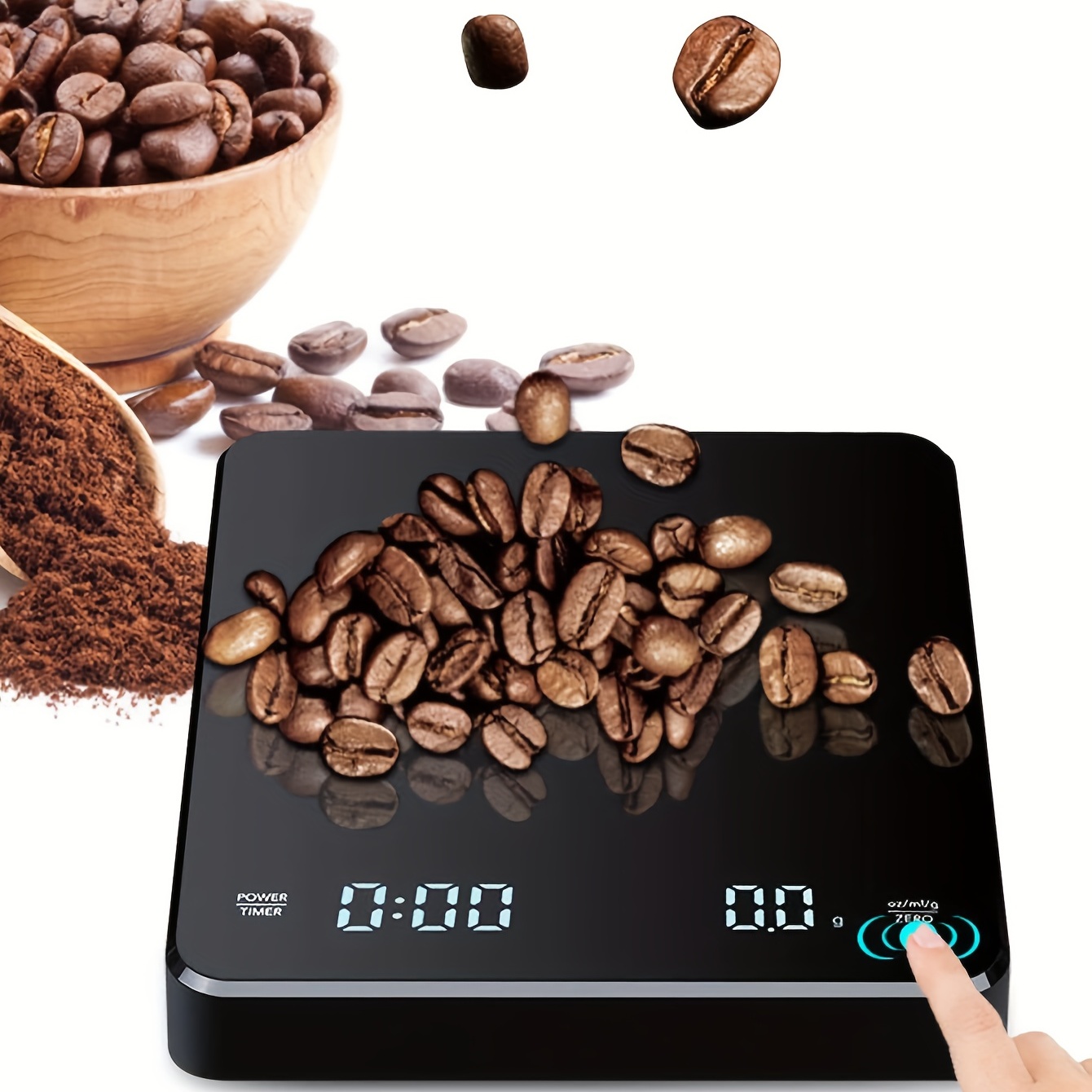 MHW-3BOMBER Espresso Scale with Timer, Small Coffee Scale with Gravity  Sensing Device, Rechargeable Kitchen Scale 2kg/0.1g High Precision, Black