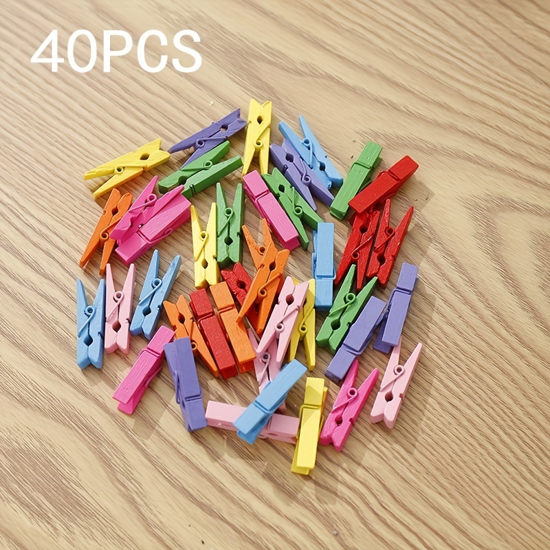 100PCS Colored Wooden Clothespins, 1.18inch Mix Color Clothes Pins for Clip  Pictures Photos Decorative, Small Colorful Wood Decoration Closepins Clips  