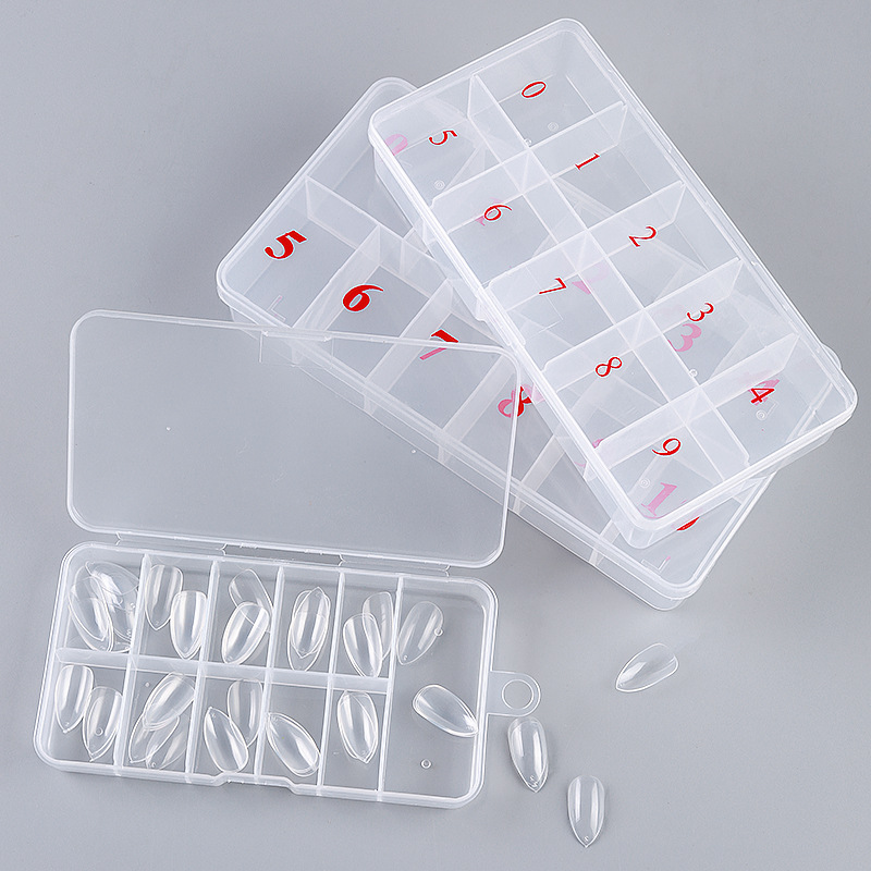 Caja organizadora de almacenamiento de uñas de 3 tipos, de plástico vacío,  multifuncional, maquillaje, herramientas cosméticas, caja de almacenamiento