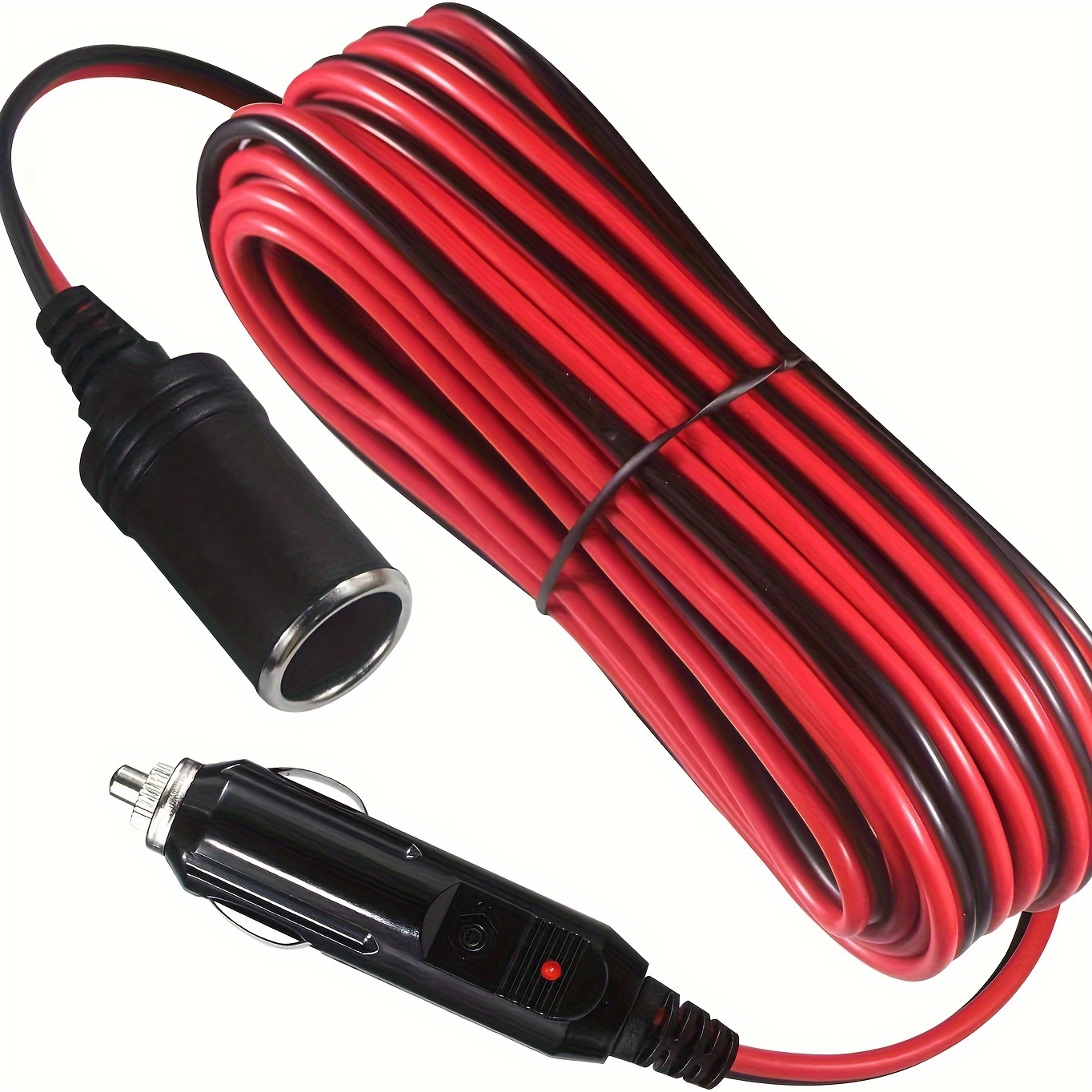 Cigarette Lighter Extension Cable 16awg Male To Female - Temu