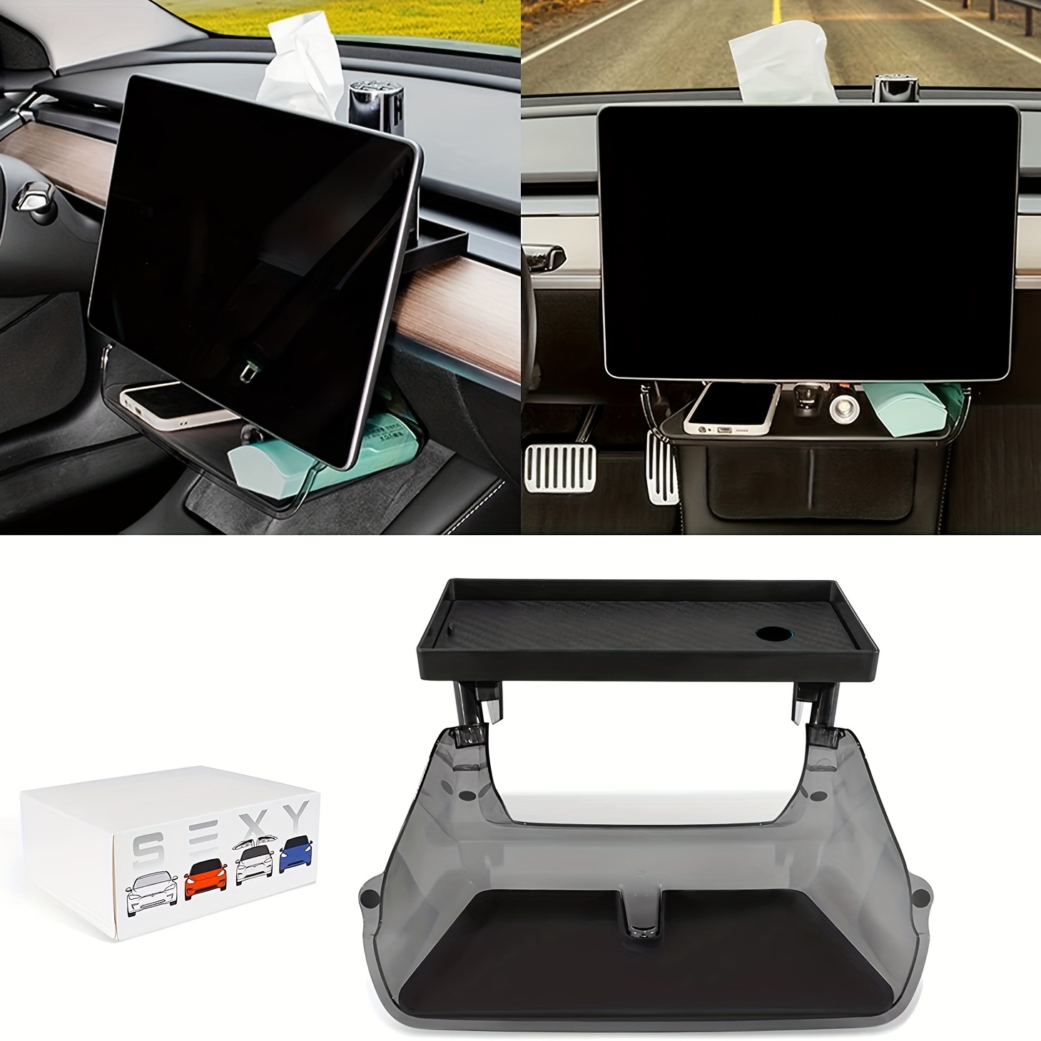 Suede Car Tissue Box for Tesla Model 3 S X Y Car Tissue Holder Car