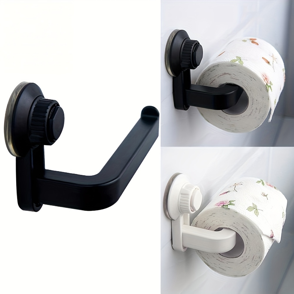 Matte Black Toilet Paper Holder With Reserve Function - Temu
