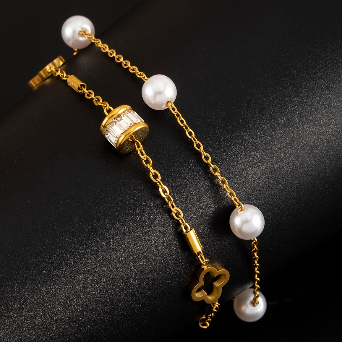 1pc Black Clover Bracelet 18k Golden Plated Stainless Steel Bracelet For  Men Women, Shop On Temu And start Saving