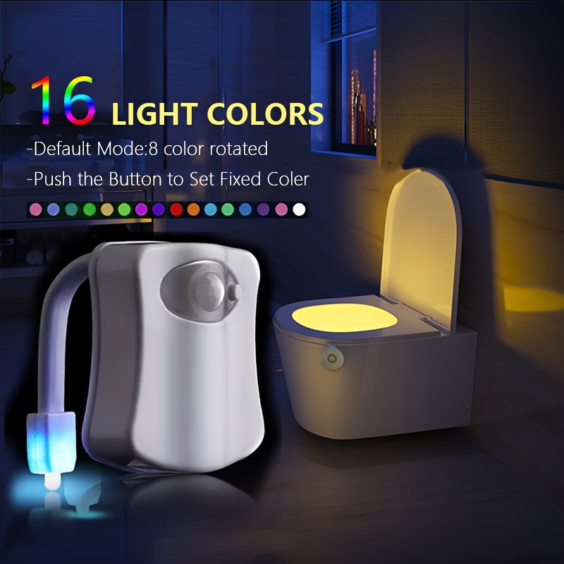 Usb Rechargeable Led Cuvette Lampe de Nuit 8 Couleur Changeante Cuvette  Siège Détecteur de Mouvement Salle de Bain Lumière pour Wc Salle de Bain 