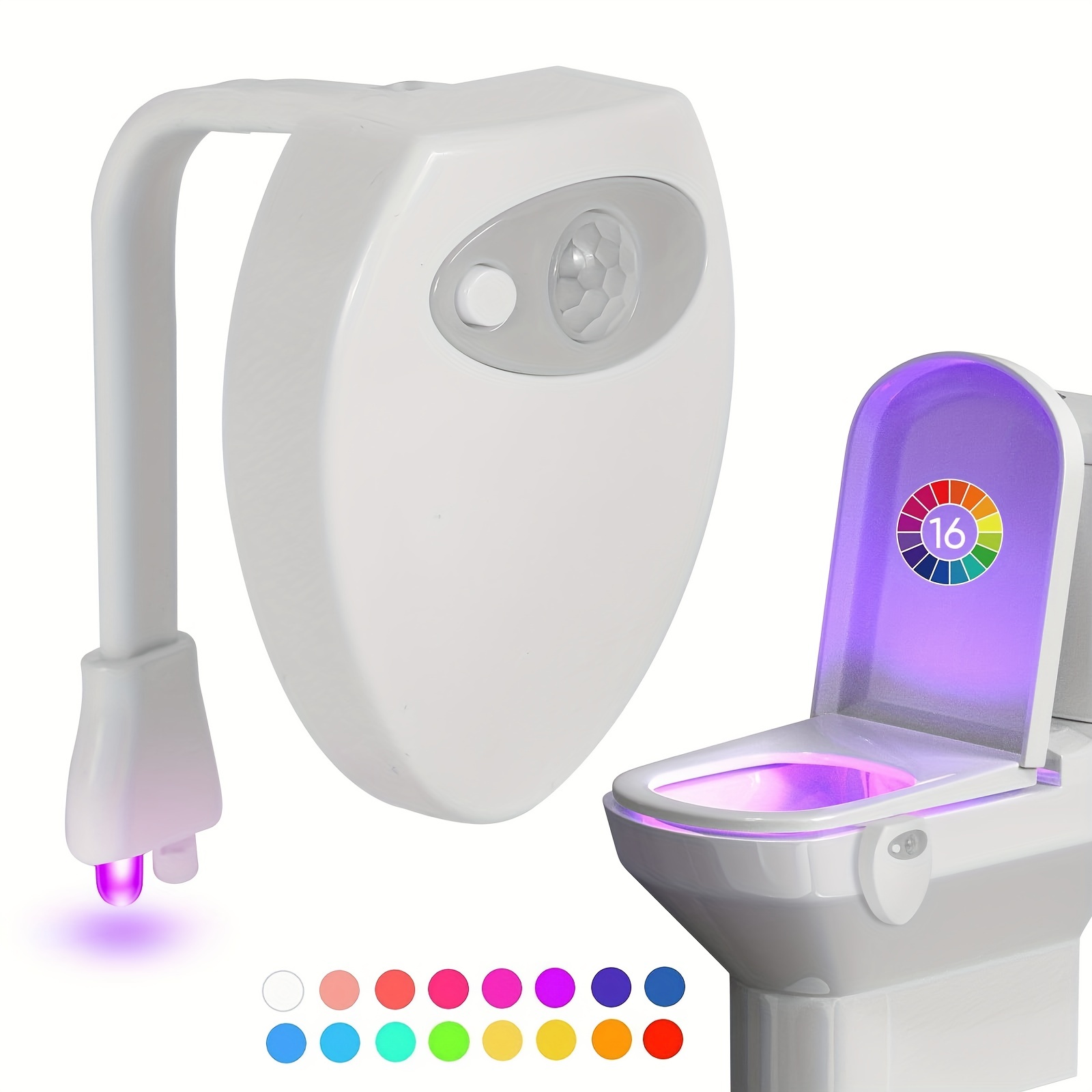 Smart Motion Bowl Light Intelligent Toilet Lamp Infrared Induction Night  Light Creative Led Sensor Night Light Control for UV Sterilization Toilet  Bowl Bathroom 8 /16 Colors