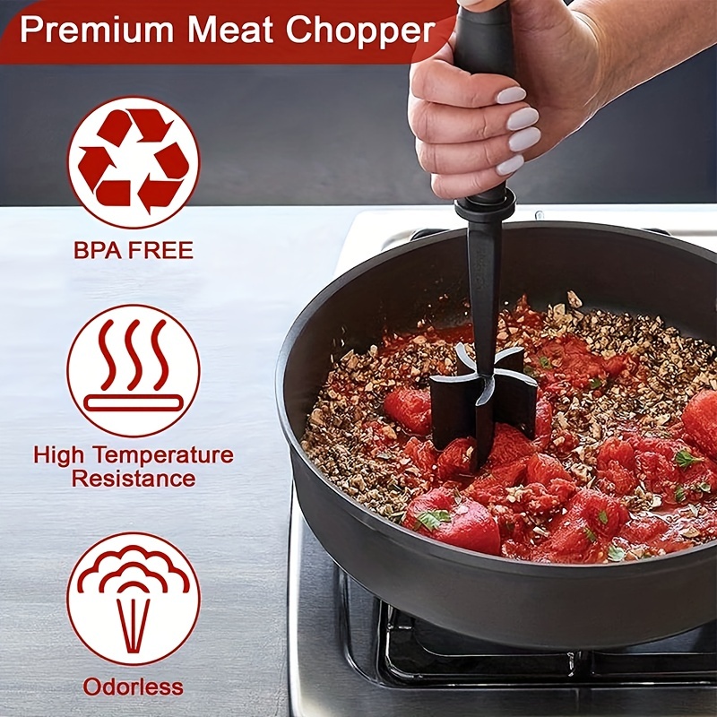 Ourokhome Potato Masher Meat Smasher Heat Resistant Ground Beef Chopper  Multi