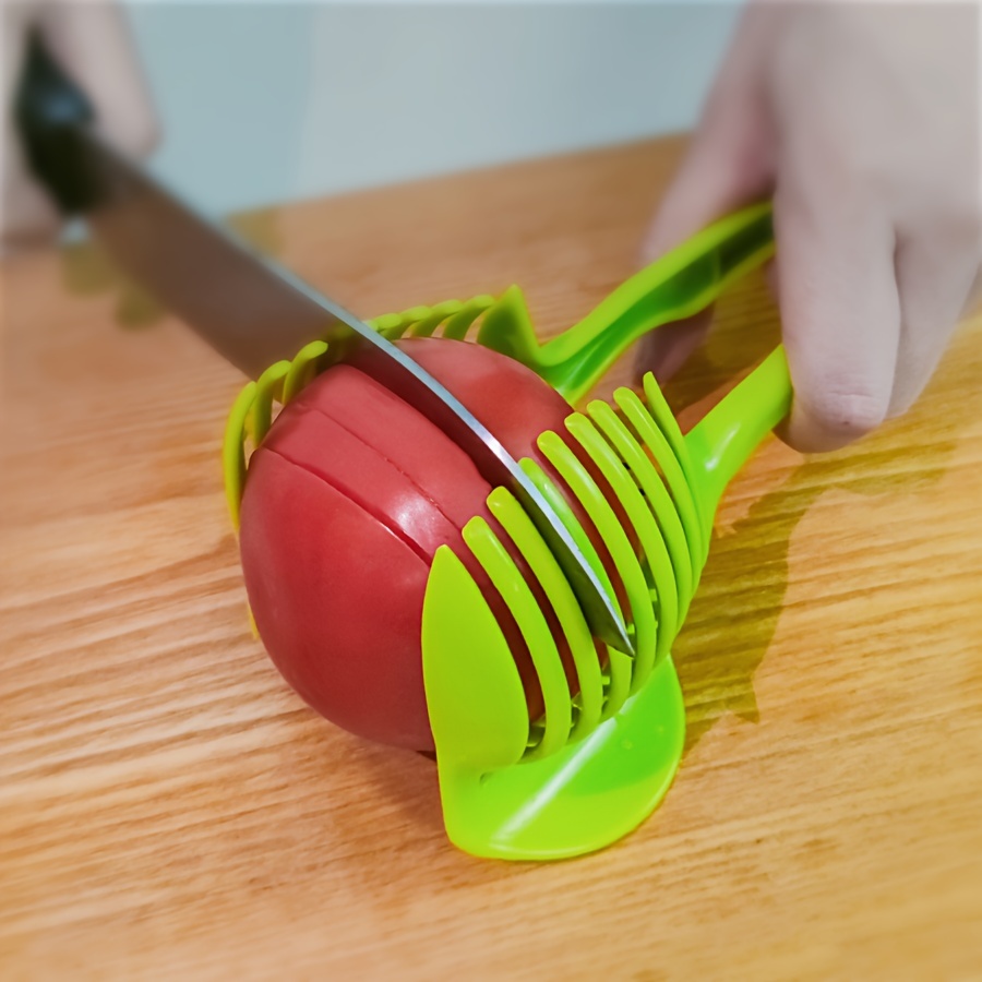 Kitchen Fruit Slicer Vegetable Tomato Clip Holder Lemons Potato Cutter Tool  Pickle Container For Restaurant - Temu