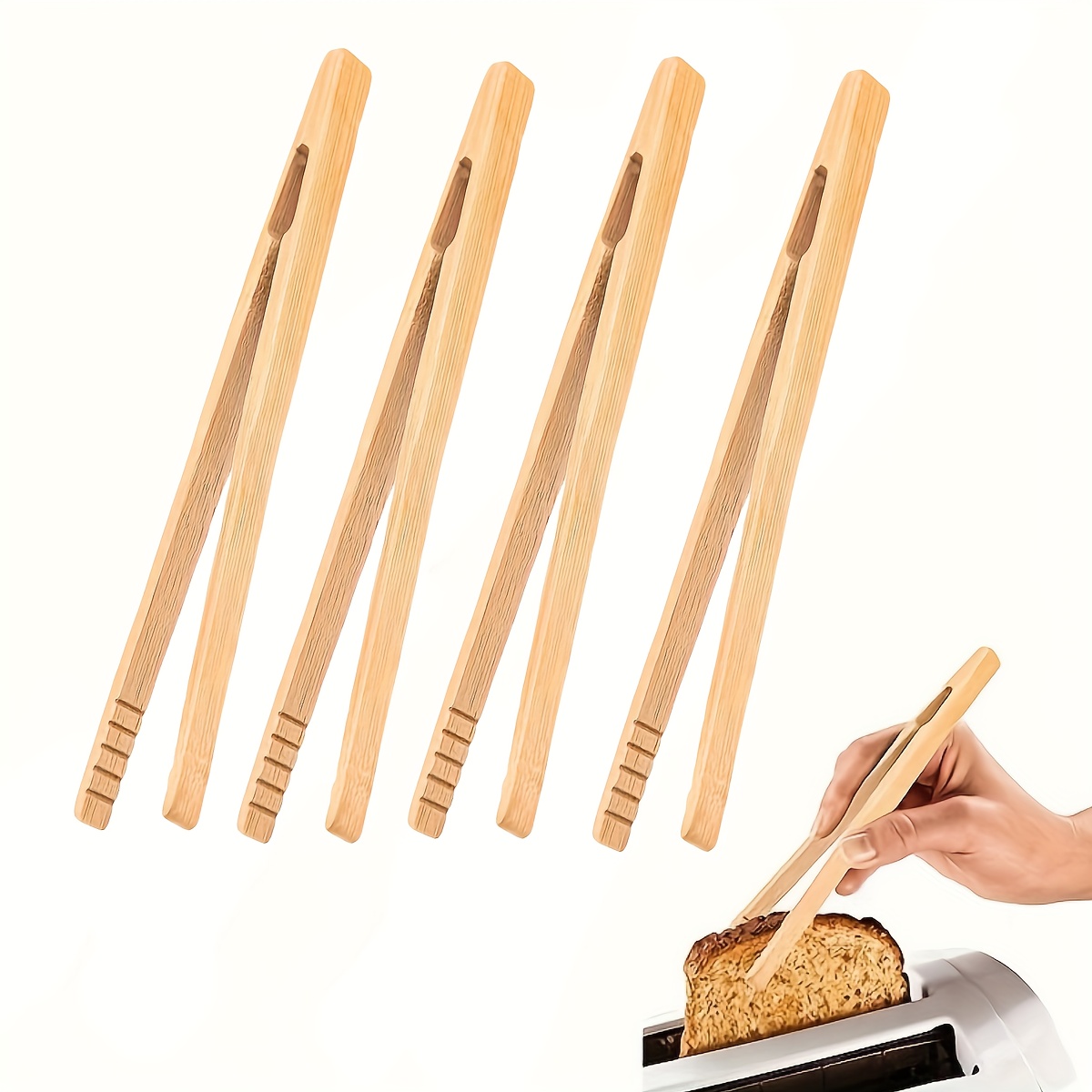 Pinces en Bambou，12 Pcs Pinces de cuisine en bambou Pince grille-pain Pince  à toasts Pinces à pain de bois，Pour Barbecue,Buffet,Pain,Steak : :  Cuisine et Maison