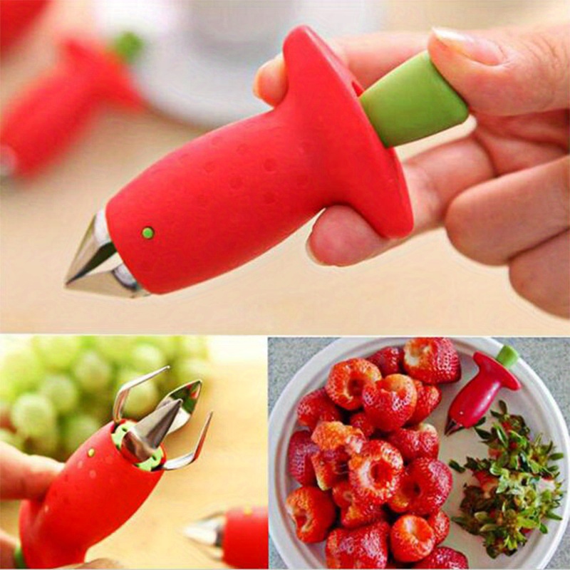 Strawberry Huller Stem Remover and Strawberry Slicer Set, for Berry Stem  Leaves Remove Corer Fruit Slicer Cutter Tomatoes DIY Platter Fruit Plate