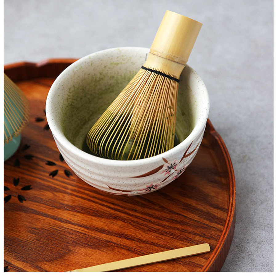 BambooWorx Matcha Whisk Set - Matcha Whisk (Chasen), Traditional Scoop (Chashaku), Tea Spoon. The Perfect Set to Prepare A Cup of Japanese Matcha