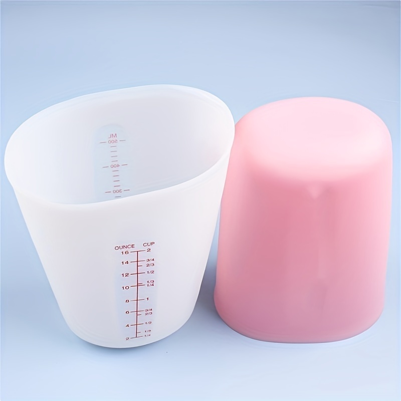 1~8PCS 250/500ml Silicone Measuring Cup Double Scale Soft