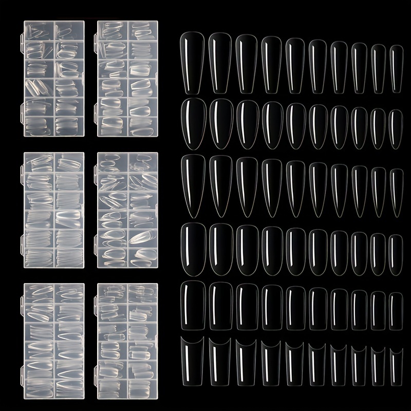  Gel X - Sistema de extensión de uñas postizas de cobertura  completa, esculpido transparente, estilo ataúd, puntas de uñas postizas 240  piezas/bolsa (puntas de aguja XXL) : Belleza y Cuidado Personal