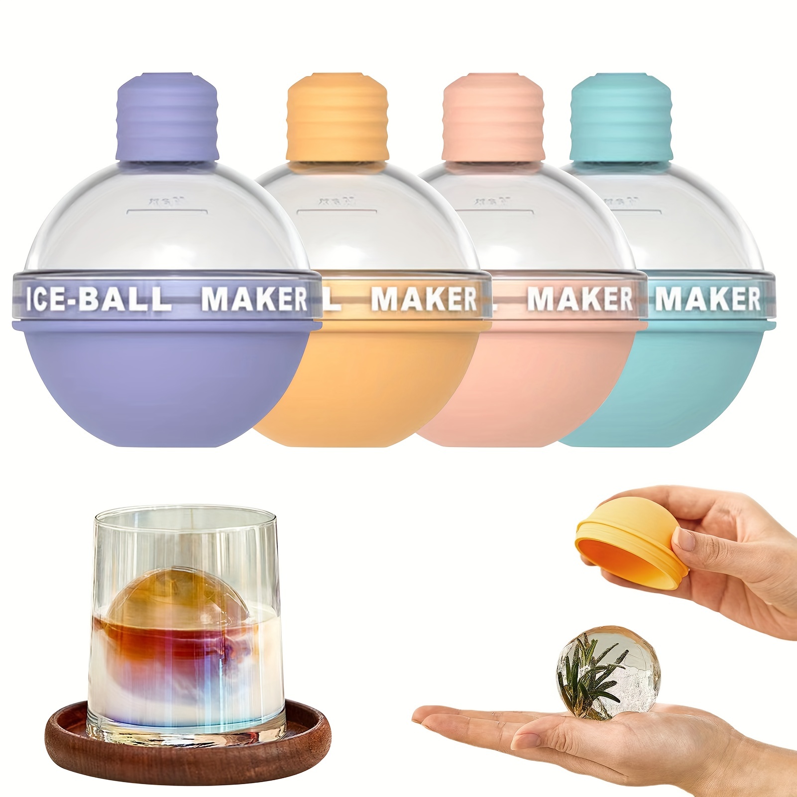 Eparé Máquina de hielo transparente, para hacer hielo transparente y  cócteles para whisky, bolas de hielo de silicona para whisky, moldes para  cubitos