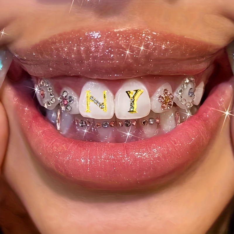 Kit De Gemas Dentales Gema de diente de joyería de cristal DIY resistente  con pegamento de luz de curado para decoración de fiesta Tmvgtek Cuidado  Belleza