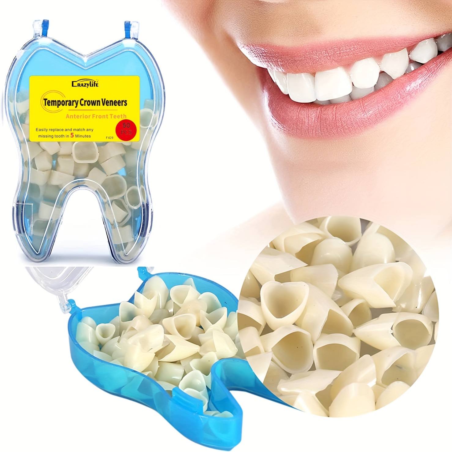 20g Temporary Moldable False Teeth Repair Replacement Thermal Fitting Beads  for Teeth Instant Confident Smile Teeth (Normal White)