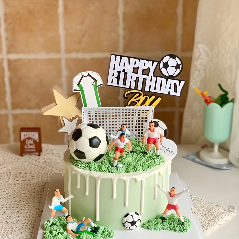 Adorno para tarta de fútbol y baloncesto, decoración para tarta de feliz  cumpleaños para niño, decoración