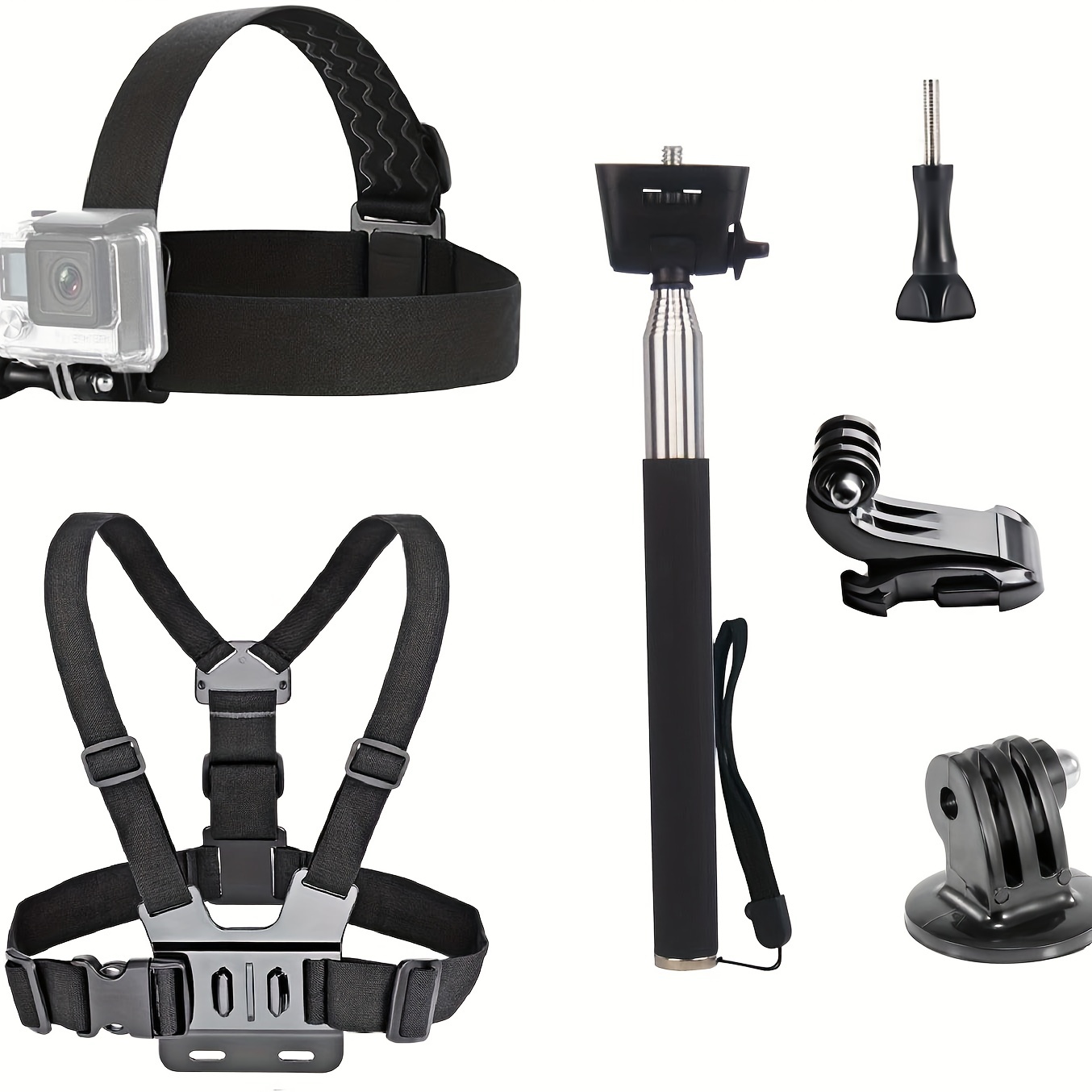 HONGDAK Action Camera Accessories Kit for GoPro Hero 12 11 10 9 Black,  Waterproof Housing+Silicone Case+3Way Adjustable Arm+Head Chest Wrist