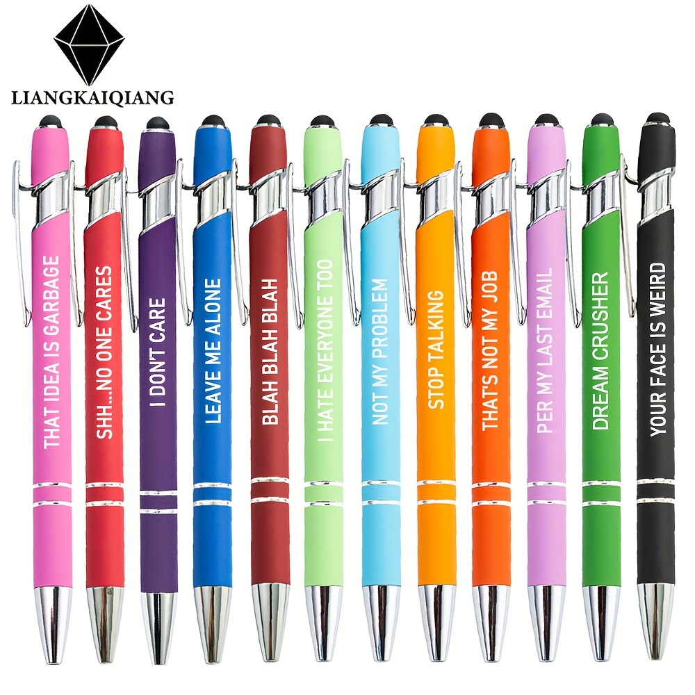 Crtiin Funny Pens Snarky Office Pens Complaining Quotes Pen Negative  Passive Ballpoint Pens Work Black Ink Pen Novelty Office Supplies Gifts for