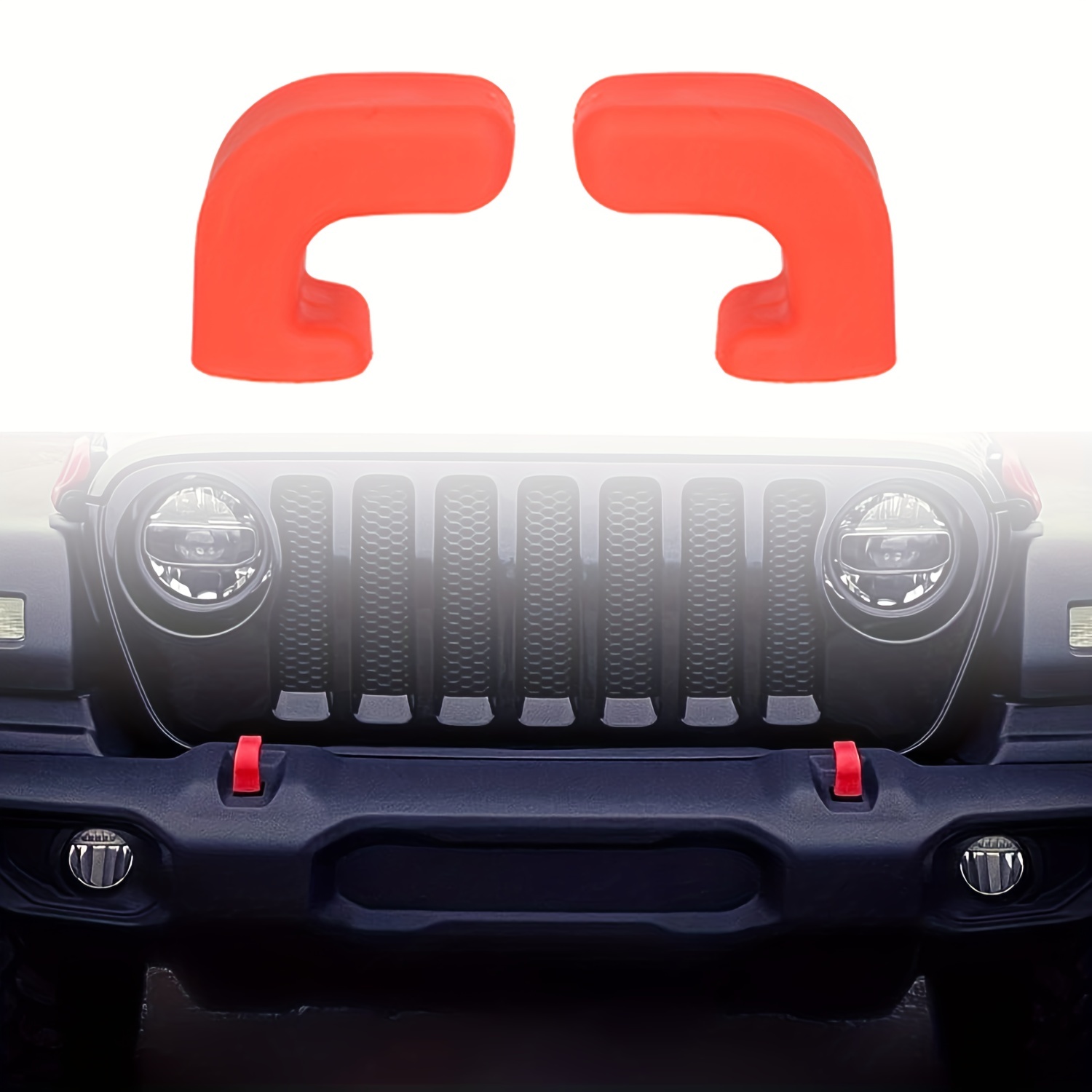 1 Pair Bumper Tow Hook Covers For Jeep Wrangler JK JL Gladiator JT