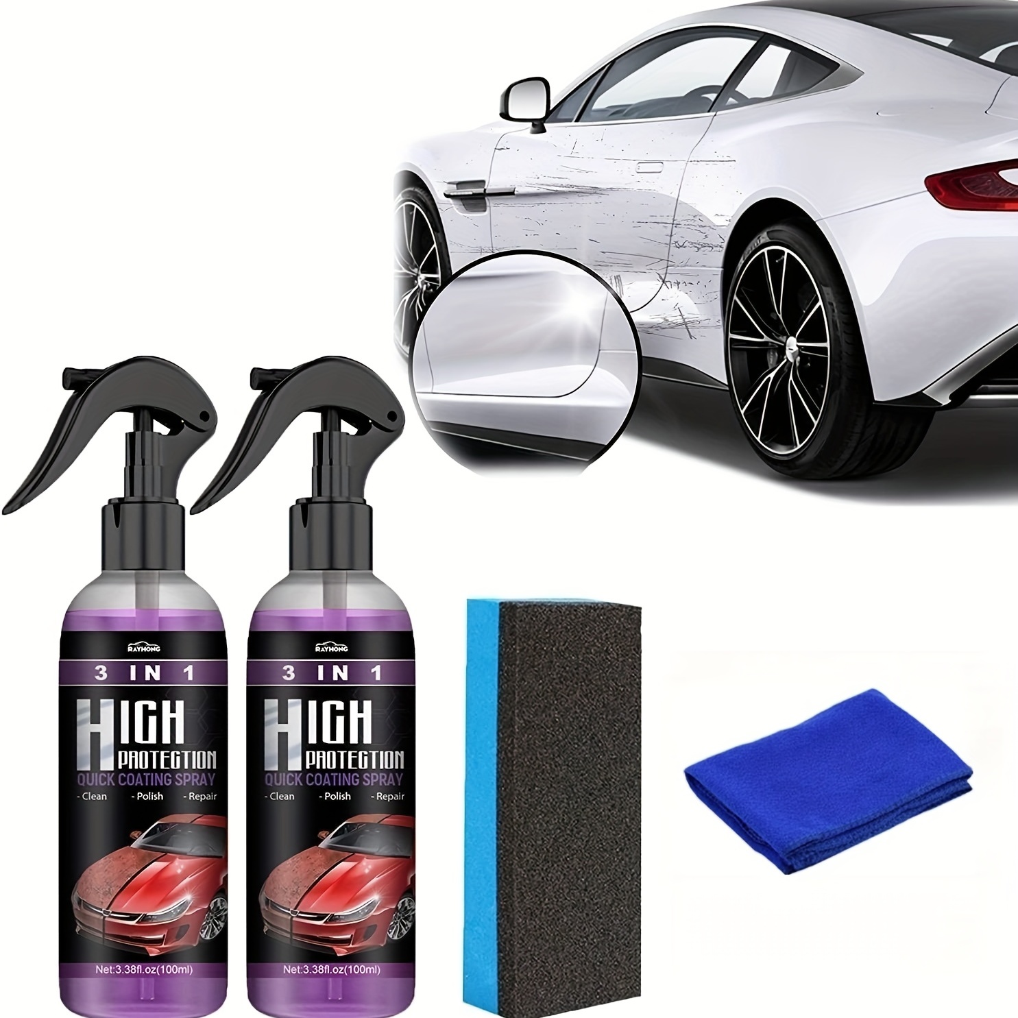 Car Glass Water Repellent Ceramic Coating Hydrophobic Agent For Car  Exterior Glass, Windshield & Mirror Rainproof Spray Improved Visibility,  3.38oz