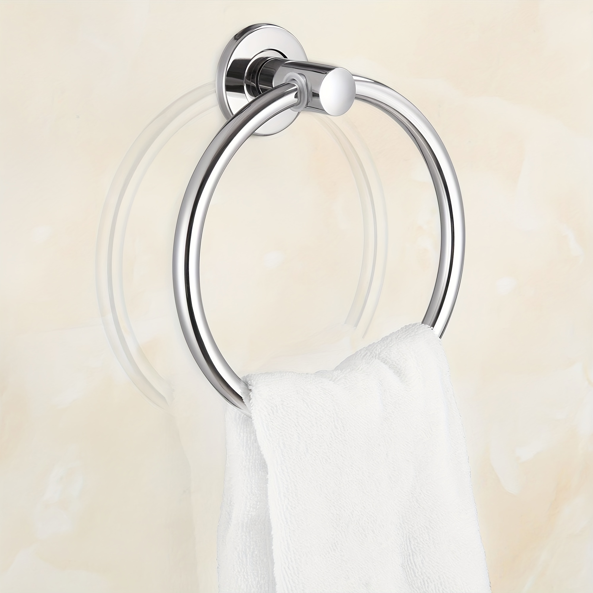 Towel Ring Brushed Nickel, Bath Hand Towel Ring Stainless Steel Round Towel  Holder for Bathroom
