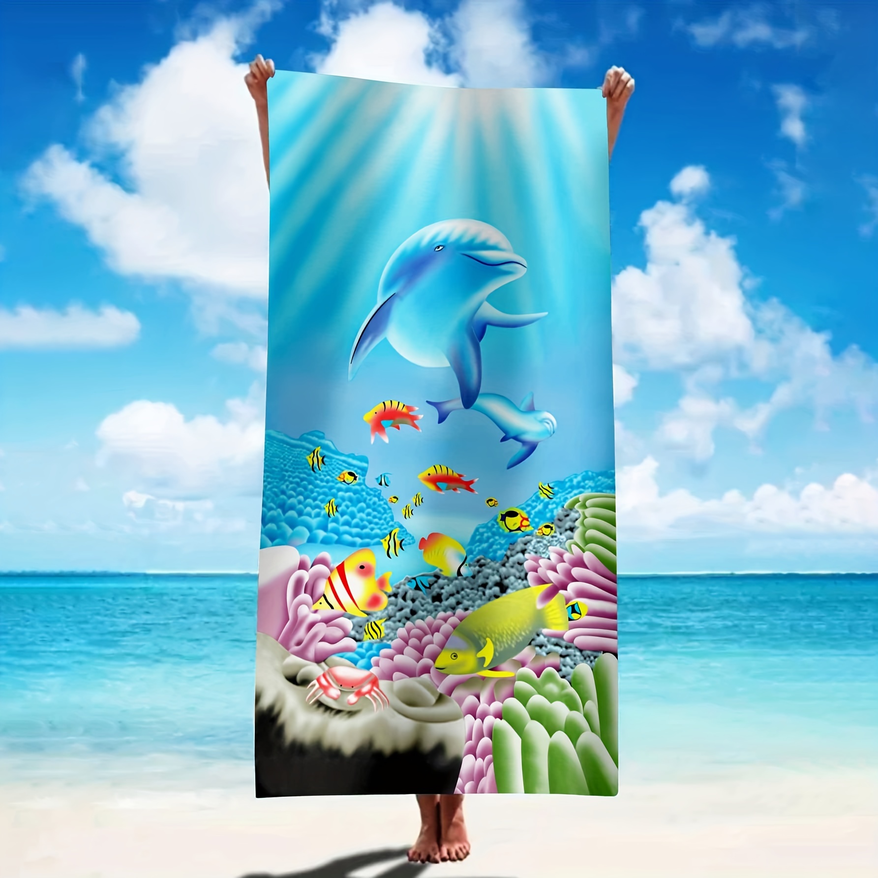 Large Beach Towel, 30 x 60 Inch Towel, Bath Towel, Octopus Fish Towel,  Custom Bath Towel, Oversized Beach Towel, Fish Ocean Print Towel
