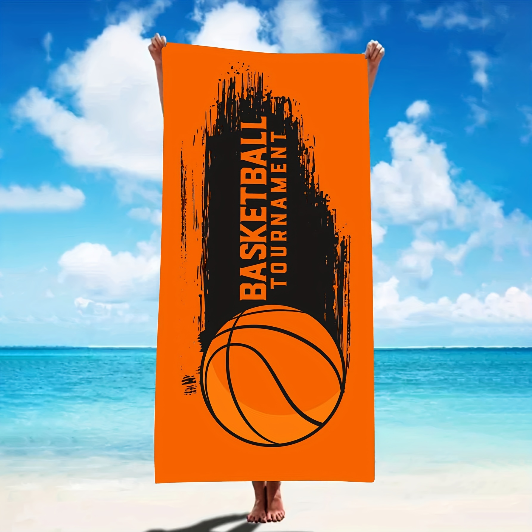 Basketball Beach Towel, Personalized Beach Towel Boys, Basketball