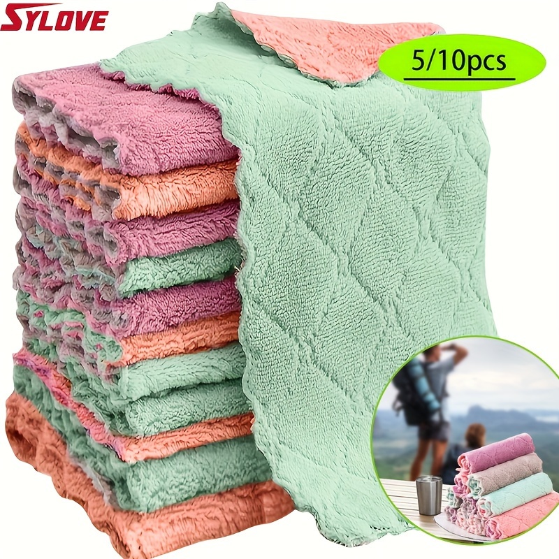 20pcs Kitchen Dish Cloths, Super Absorbent Microfiber Cleaning Cloth For  Cleaning Dishes, Kitchen, Bathroom, Car (Grey & Green)