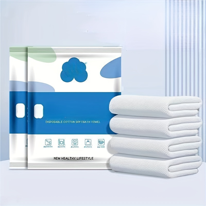 Large Disposable Bath Towels For Camping, Gym, Barber, And More -  Individually Packed And Absorbent - Temu