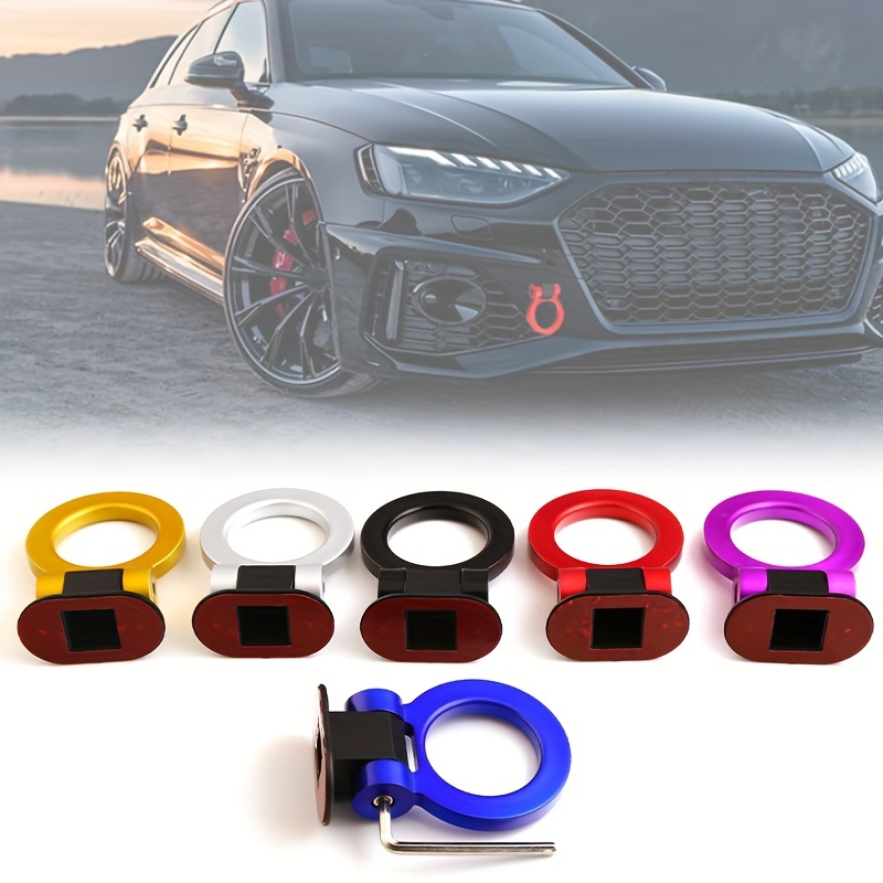 1pc Stick-on Round Purple Car Tow Hook Suitable For All Cars