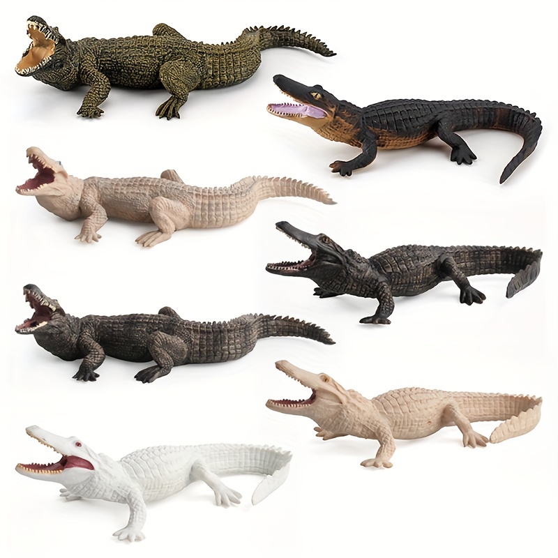 TOPINCN Modèle Animal Reptile Crocodile en Plastique Souple avec Jouet  Éducatif Anti-Stress pour Enfants, Jouet pour Enfants, Jouet Crocodile en  Plastique 