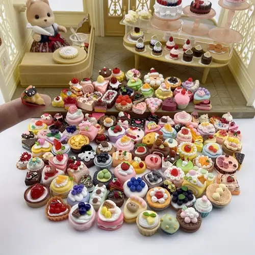 1/6 Scale Miniature Dollhouse Bread Cake Milk Simulation Mini Foods for  Barbies Doll Kitchen Pretend Play Baking Toys