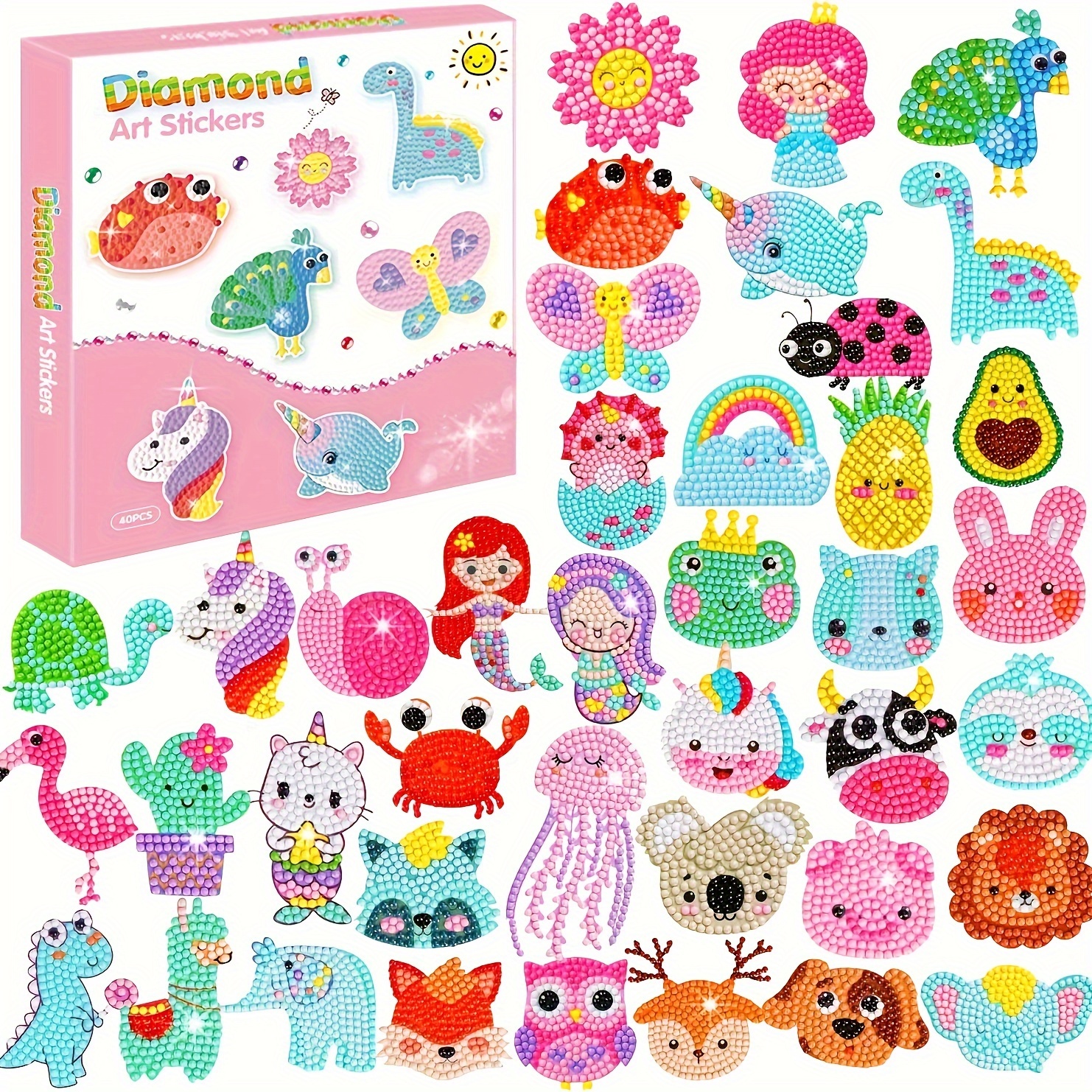 Kits de pintura de diamantes 5D para niños, kit completo de pintura por  números, para niños, bordado de diamantes de imitación, decoración de pared