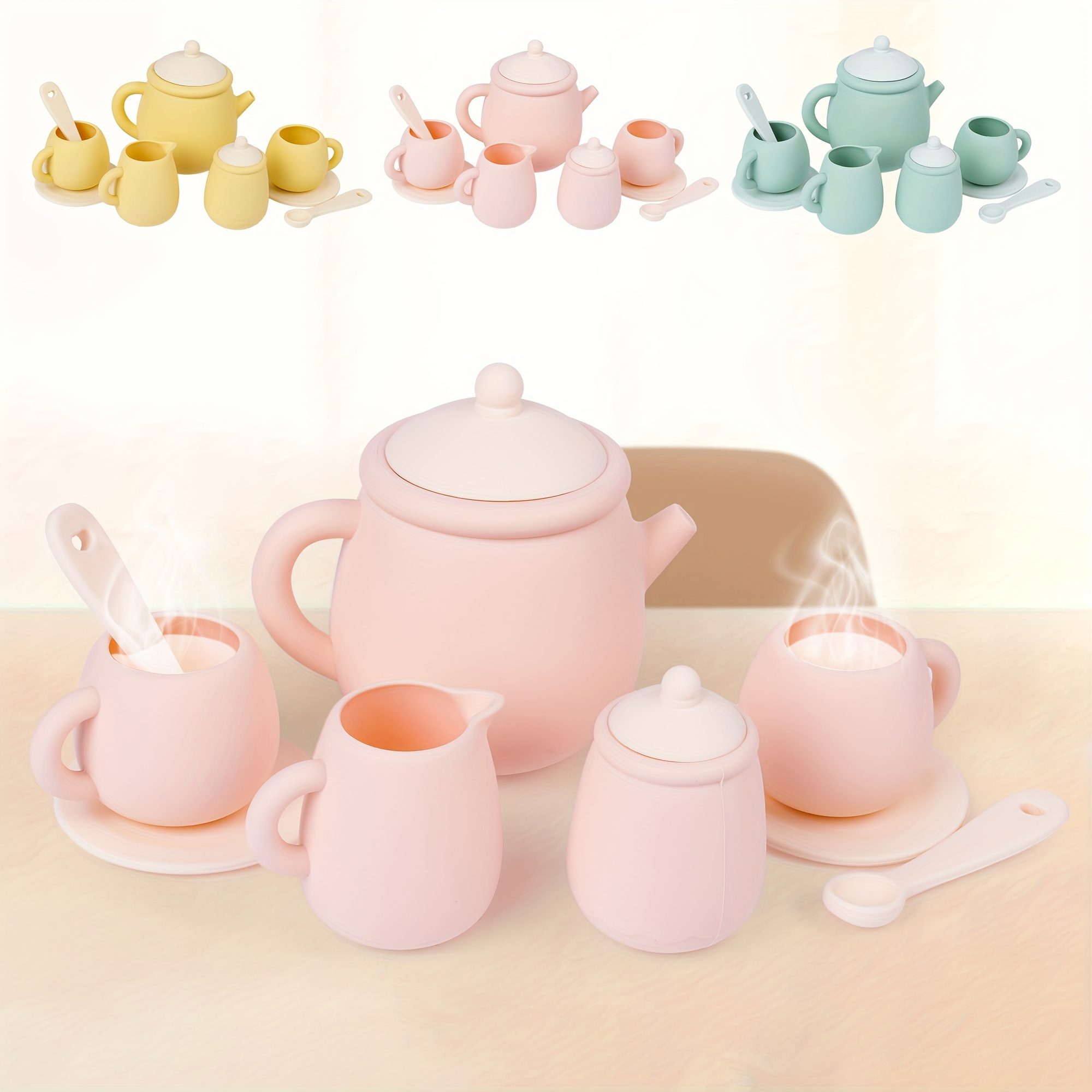 Silicone Tableware Mini Cups Set Pretend Play Toys Kitchen Child Kids Tea Cup  Kitchen Baby Early Education Toy Sets Bpa Free