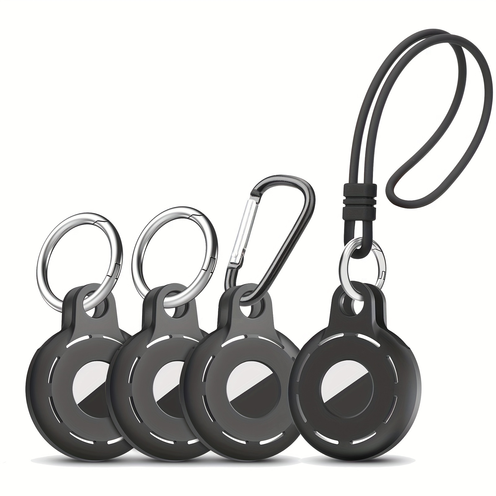 Porte-clés Air Tag pour pomme Porte-clés, 4 paquets d'étiquettes de  protection en cuir Airtags Case Tracker Couverture avec porte-étiquette  air, porte-clés Airtag compatible avec
