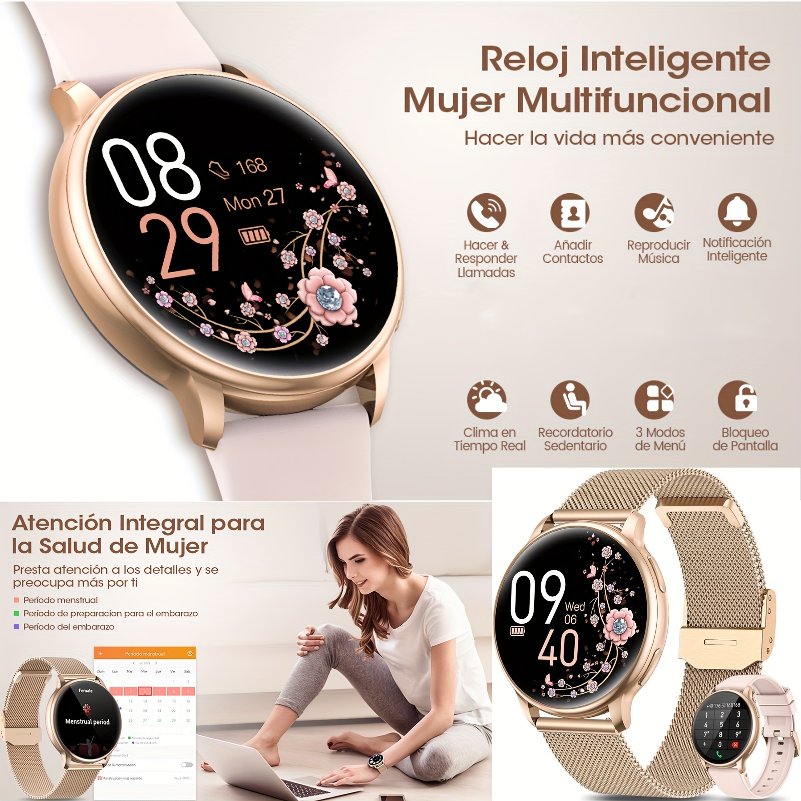 Reloj Inteligente Redondo Para Mujer - Temu Mexico
