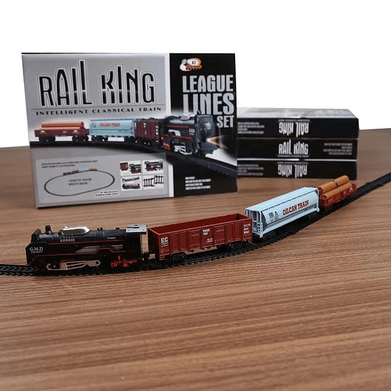 Wooden RC Train Remote Control Electric Accessories Magnetic Rail Car  Children's Simulated Track Return Force Toys Car Model Set