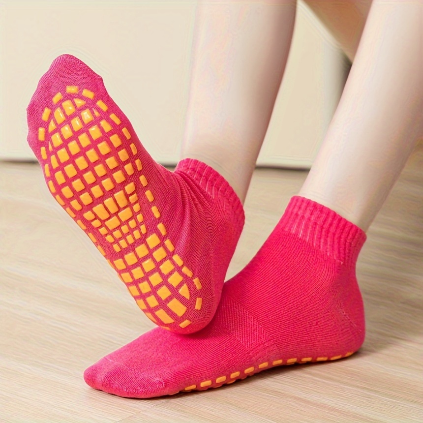 1pair Comfortable For Kids Adults Non Slip Men Women Indoor Trampoline Socks