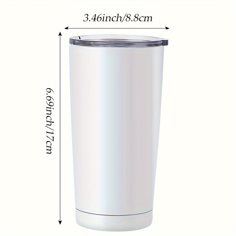 20oz White Personalized Stainless Steel Tumbler