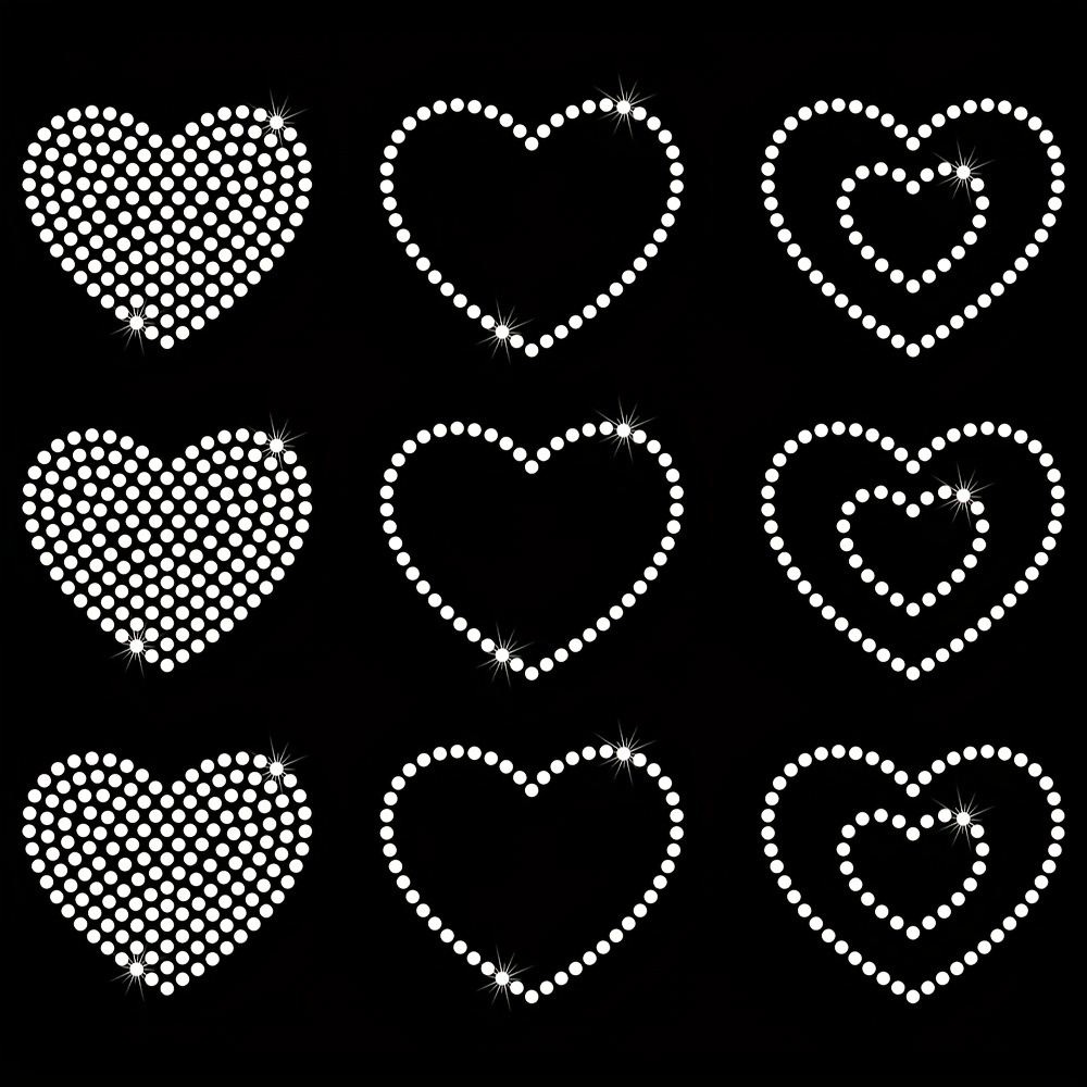 12Pcs Valentine's Day Iron on Transfers Stickers, Patches Vinyl Appliques  Decals T-Shirt, HTV Iron on Transfer Paper, Cute Heart Love Designs for