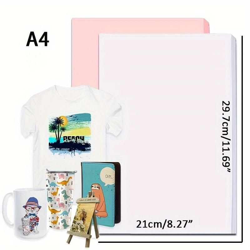 10-50 Sheets A4 Paper Sublimation Heat Transfer Paper Print Ion on Fabric  Clothes T-shirt