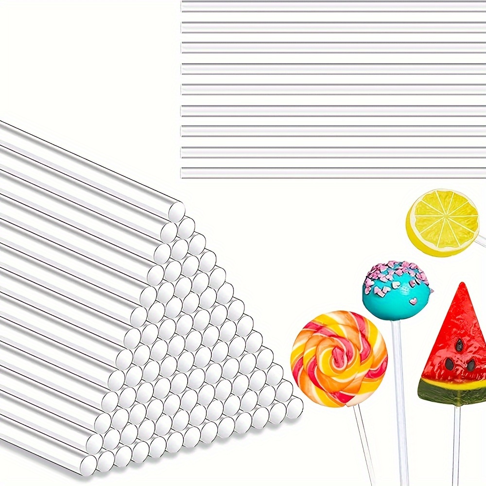 50 Pcs Mini Acrylic Cakesicle Popsicle Sticks for Ice Creamsicle Candy  Apple (White)