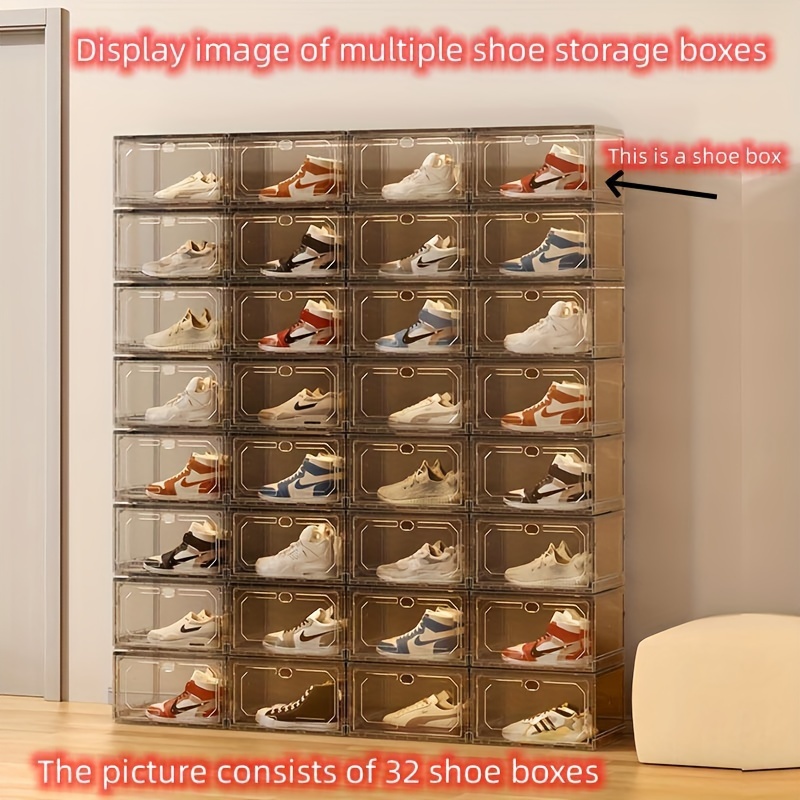  UNZIPE Organizador de zapatos, 4 cubos de 8 niveles, armario de  almacenamiento cubierto, 16 pares de estantes independientes de plástico  para armario, entrada, pasillo, dormitorio o garaje, color : Hogar y Cocina