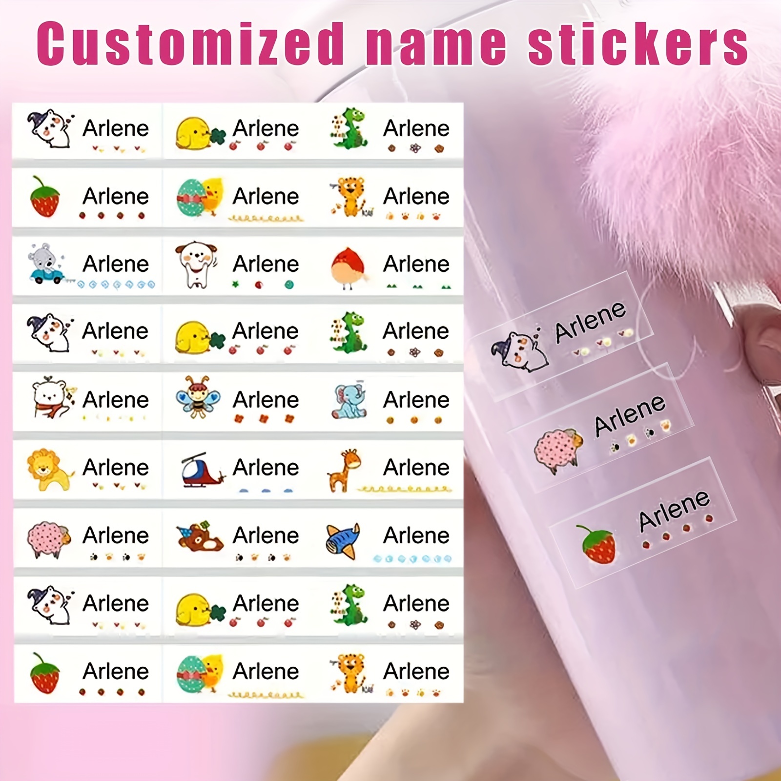 The Name Stamp for Kids Clothes, Kids Name Stamp, Waterproof and Durable,  Kids Clothing Name Stamp, 4 Colors and 36 Cartoon Patterns, Custom Name